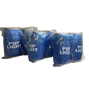 Beer Can Dog Toys 6 Pack Pup Light Novelty Puppy Dog Plush Toy Set New